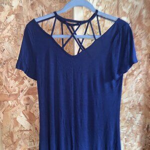 Blue Venus Strappy Top with Snap Closure